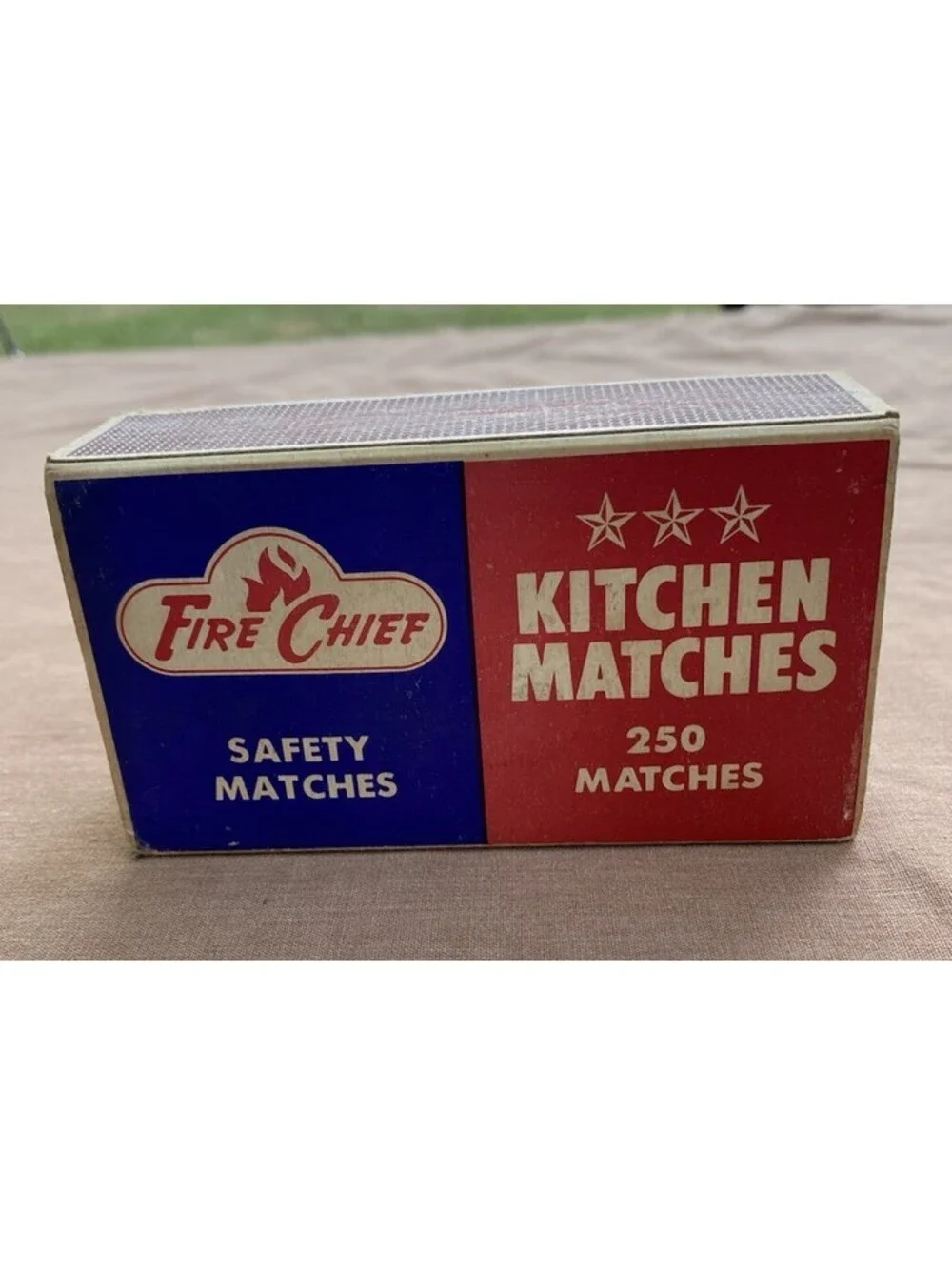 Vintage Box Fire Chief Kitchen Matches Safety Matches ~ Open Box